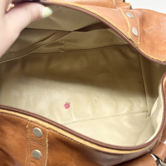 HAMMITT Suzy Duffle Oversized Weekend Large Brown Leather Diaper Bag - Studded - Picture 13 of 15